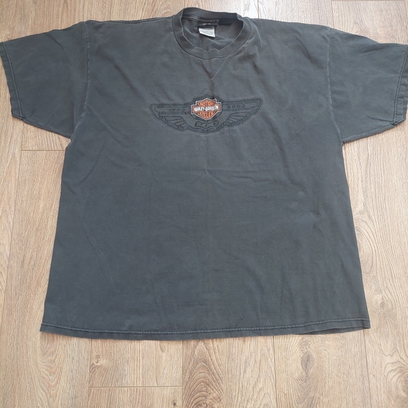 Y2K Harley-Davidson Black Wash Gray T-Shirt for Men XXL 100th Anniversary Biker - Picture 1 of 8